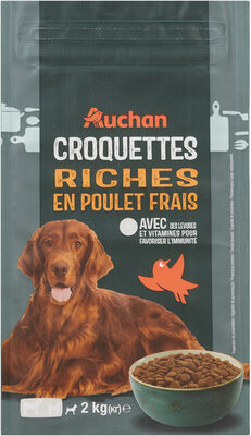 Auchan Chien medium maxi croquettes riches en poulet frais